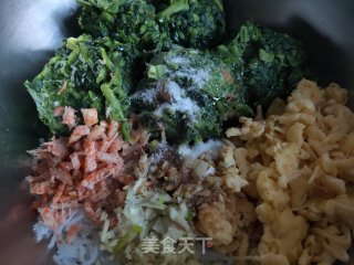 玉米面野菜鸡蛋蒸饺的做法步骤：8