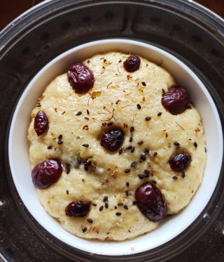 玉米豆沙夹心碗糕的做法步骤：8