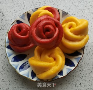 彩色花卷的做法步骤：14