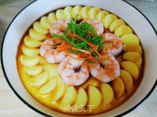 蒸蒸日上～虾仁蒸蛋的做法步骤：9