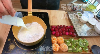 水果奶油大福，入口冰爽又软糯，新年小甜品，好吃到爆！的做法步骤：2