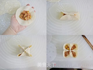 喜庆年菜四喜蒸饺，颜色夺目皮薄馅嫩，做法超详细的做法步骤：10