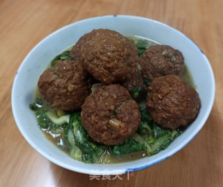 青菜烩肉圆的做法步骤：6
