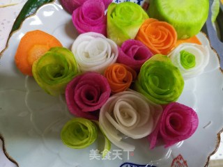 萝卜枚瑰花—蘸酱菜的做法步骤：9
