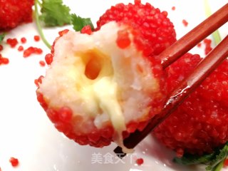 新年红红火火的美食～荔枝芝心虾球的做法步骤：8