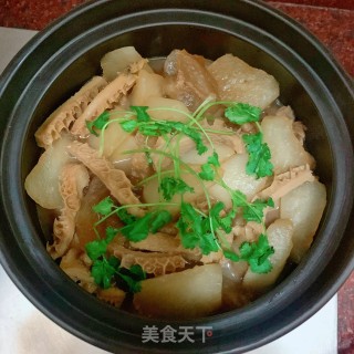 白萝卜焖牛肚牛筋的做法步骤：10