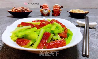 腊肠炒芹菜的做法步骤：10