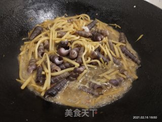 酸笋炒钉螺的做法步骤：9