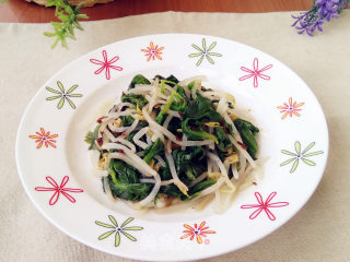 芹叶拌豆芽菜的做法步骤：8