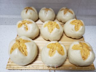 双色开花南瓜馒头的做法步骤：16