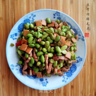 豆干肉丝炒毛豆的做法步骤：6