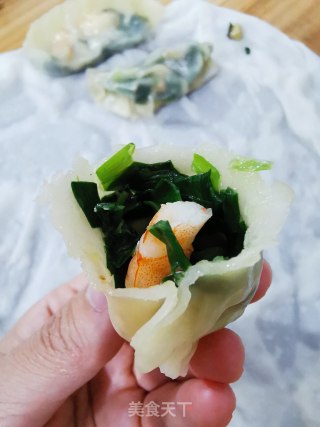 韭菜香菇鲜虾蒸饺的做法步骤：9
