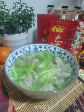 白菜鱼滑汤的做法步骤：10
