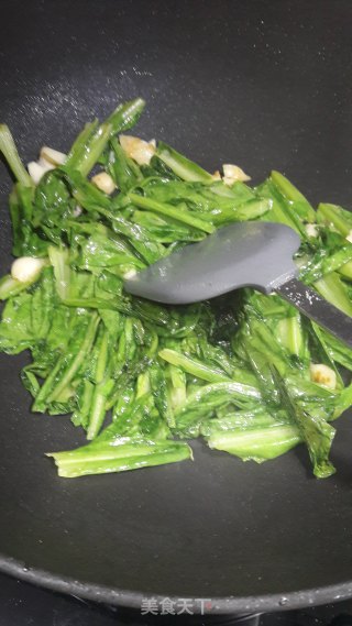 蒜炒油麦菜的做法步骤：5