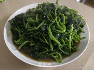 蒜香番薯叶的做法步骤：7