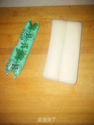 孜然火腿辣炒年糕的做法步骤：1
