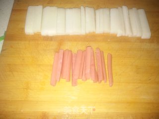 孜然火腿辣炒年糕的做法步骤：2