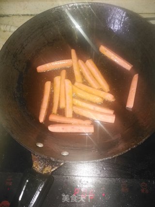 孜然火腿辣炒年糕的做法步骤：5