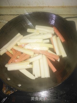孜然火腿辣炒年糕的做法步骤：6