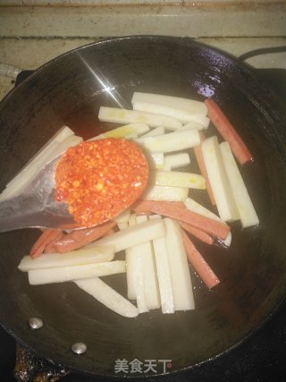 孜然火腿辣炒年糕的做法步骤：9