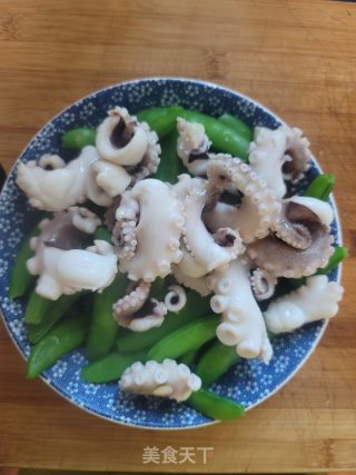 甜豆炒八爪鱼的做法步骤：6