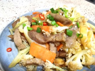 牛柳炒花菜的做法步骤：17