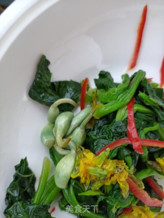 “早春美味”迎春花拌菠菜的做法步骤：9