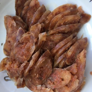 双椒炒五香腊肠的做法步骤：3