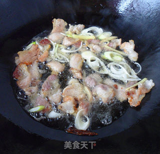 肉片炒菠菜的做法步骤：5