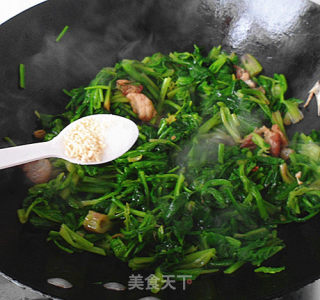 肉片炒菠菜的做法步骤：7