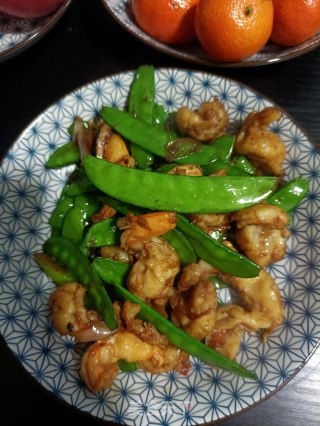 大虾炒荷兰豆的做法步骤：12
