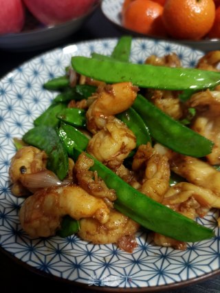大虾炒荷兰豆的做法步骤：13