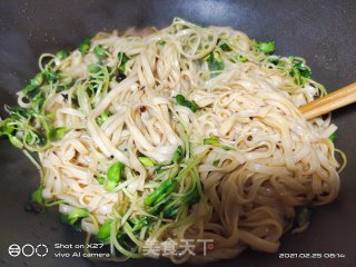 黑豆芽炒面条的做法步骤：7