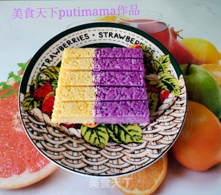 创意双色糯米蒸糕的做法步骤：11
