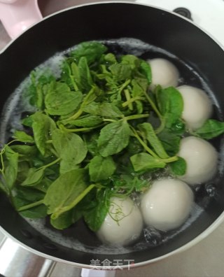 豆苗汤肉元宵的做法步骤：3