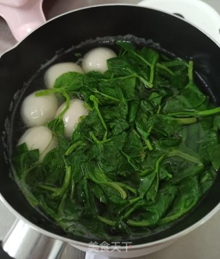 豆苗汤肉元宵的做法步骤：4