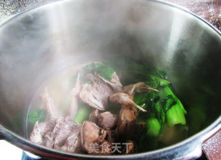 菜芯排骨鹌鹑汤的做法步骤：12
