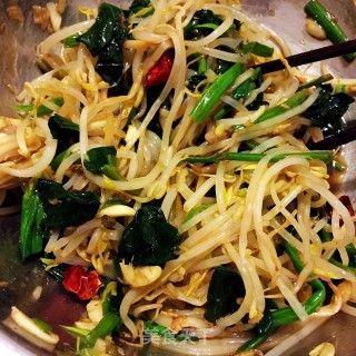 绿豆芽拌菠菜的做法步骤：7