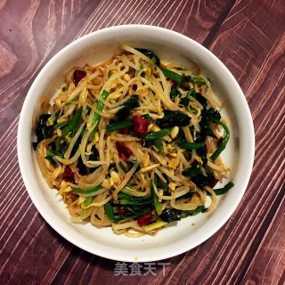 绿豆芽拌菠菜的做法步骤：8