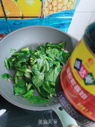 油渣炒菜心的做法步骤：9