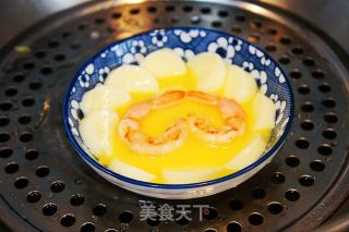 玉子豆腐蒸凤尾虾的做法步骤：6
