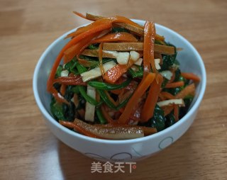 菠菜胡萝卜拌香干的做法步骤：5