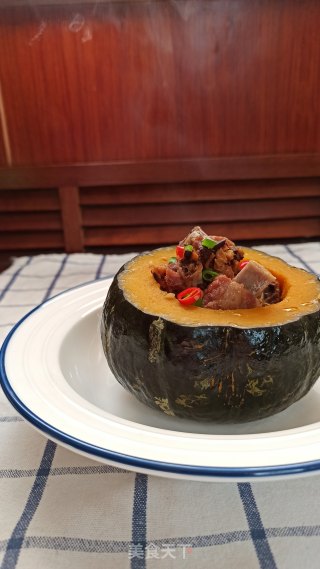 豆豉排骨蒸贝贝南瓜的做法步骤：9