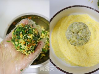 春季低脂美食❗️蒸菠菜玉米团子❤️好吃不长肉的做法步骤：7