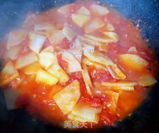 西红柿炒土豆片#酸酸甜甜开胃菜#的做法步骤：8
