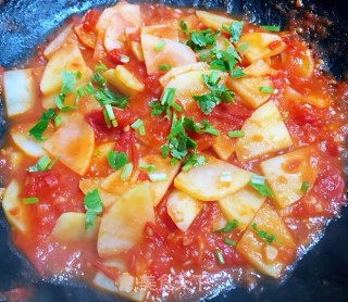 西红柿炒土豆片#酸酸甜甜开胃菜#的做法步骤：10