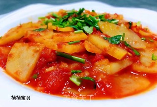 西红柿炒土豆片#酸酸甜甜开胃菜#的做法步骤：14