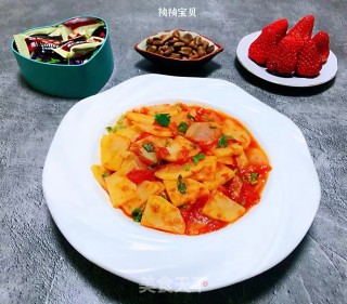 西红柿炒土豆片#酸酸甜甜开胃菜#的做法步骤：15