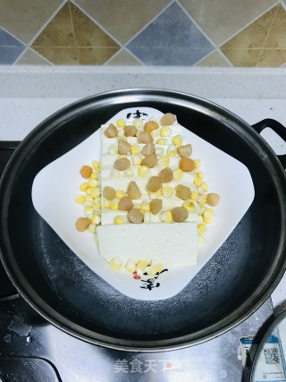 瑶柱蒸豆腐的做法步骤：3
