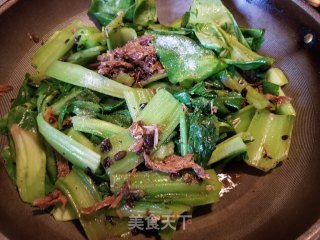 豆豉鲮鱼炒牛皮菜的做法步骤：7